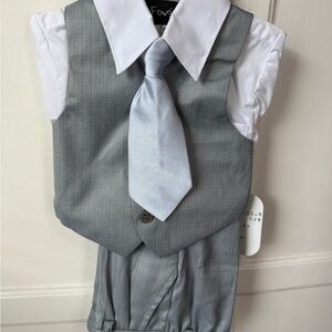 Gray Vest and Tie Set for Kids